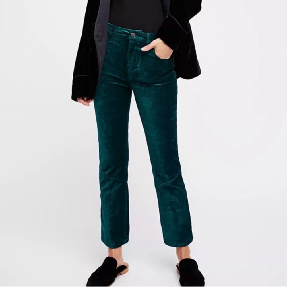 Free People Dark Green Velvet Pants - Picture 10 of 10